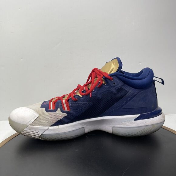 Jordan Zion Williamson\'s‎ 1 USA Basketball Shoes Men 13 Blue White Red Gold main image 9